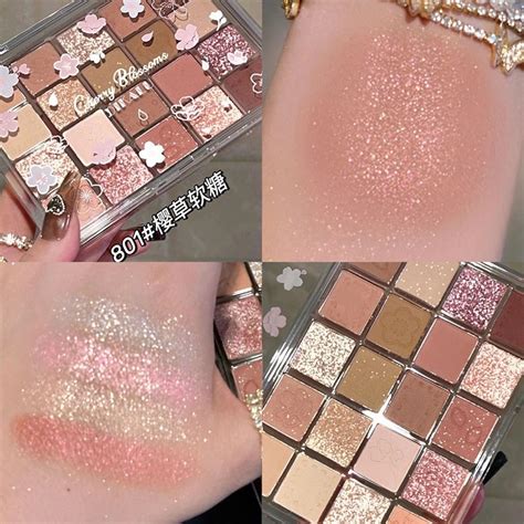 Jual Eyeshadow Dikalu Cherry Blossom Glitter Matte Eyeshadow Warna Nude Eyeshadow Palette