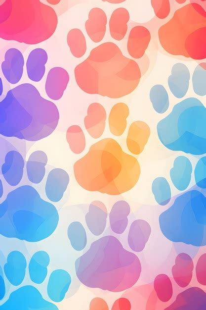 Premium Photo | Colorful paw print pattern background