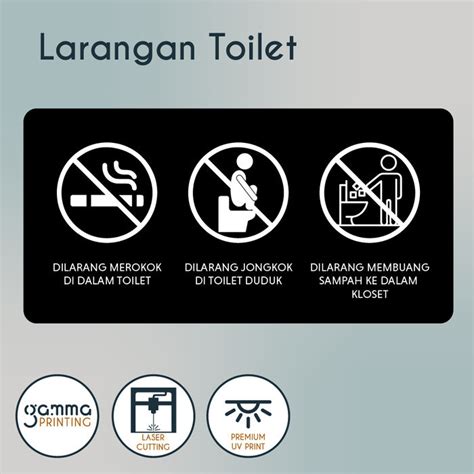 Jual Papan Tanda Larangan Toilet Akrilik Signage Himbauan WC Shopee