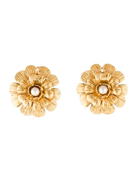 Chanel Camellia Flower Earrings - Earrings - CHA75503 | The RealReal