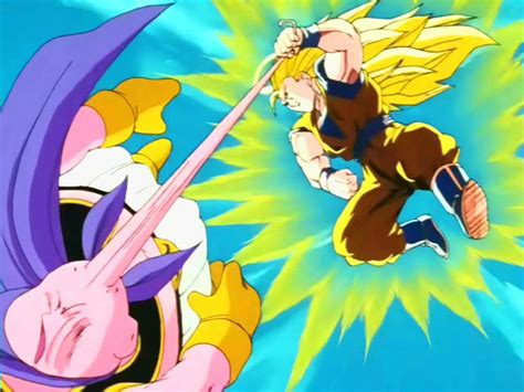 Goku Super Saiyan 3 Vs Majin Buu Universal Dragon Ball Wiki Fandom