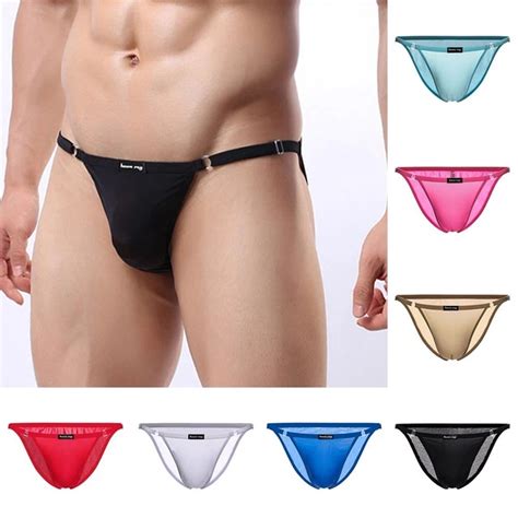 HOMMES GLACE SOIE Slips G String Sexy Bikini String Micro Maille Pur Poche EUR 8 35 PicClick FR