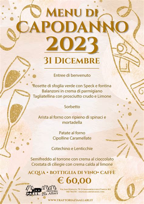 Capodanno 20222023 Trattoria Da Zia Allari