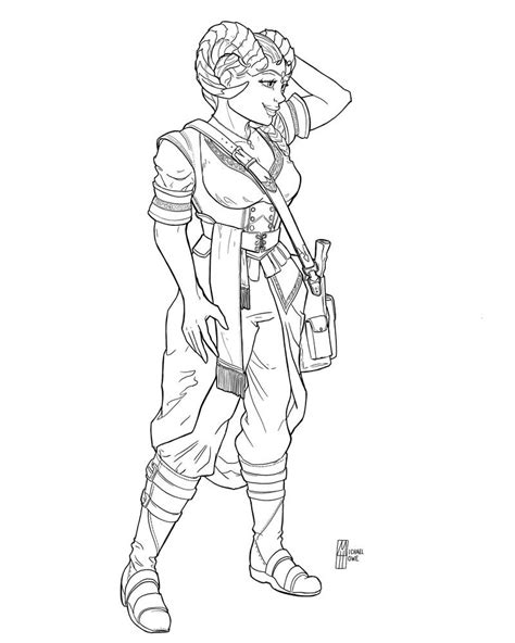 Horned Girl Lines By Michaelhowearts On Deviantart