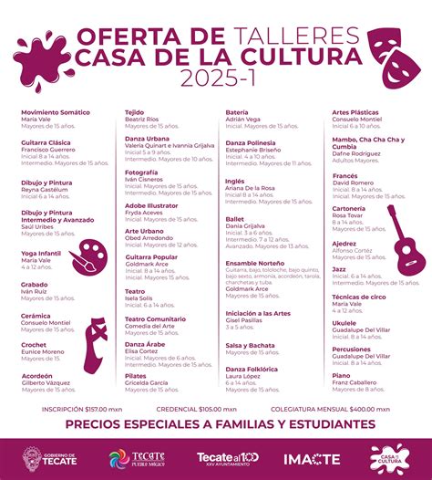 IMACTE - ¡Conoce la oferta de talleres culturales que traemos para ti