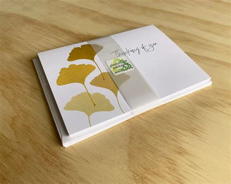 Pack Gingko Biloba Thinking Of You Greeting Cards Made With Digital