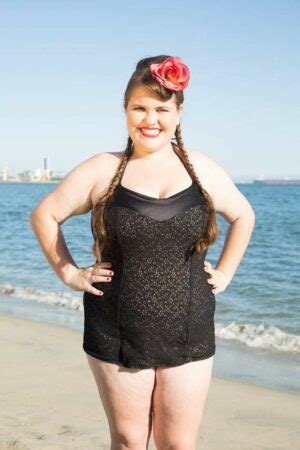 Vintage Style Black Nude Illusion Lace One Piece Swimsuit By Pinupswimwear The Curvy Fashionista