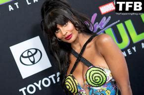 Jameela Jamil Sexy Seen Flaunting Her Big Tits At The Premiere Of She Hulk In Los Angeles Aznude