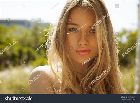 Beautiful Woman Face Bright Makeup Blonde Stock Photo Edit Now Shutterstock
