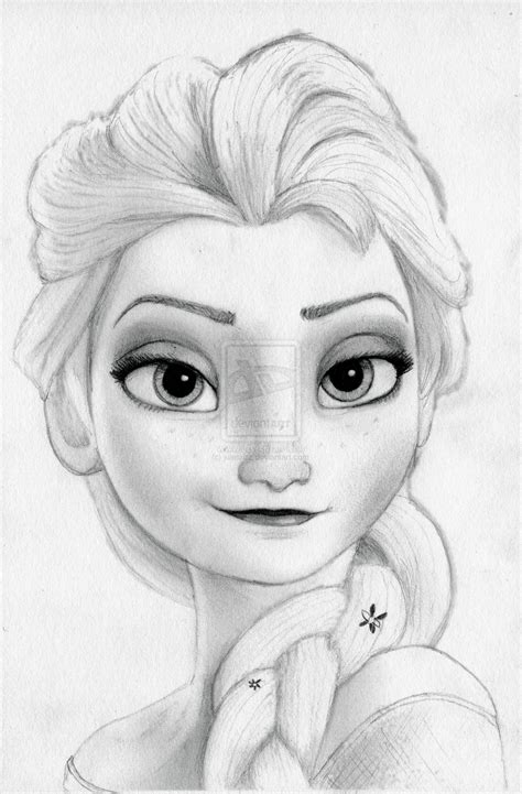 Elsa Pencil Sketch at PaintingValley.com | Explore collection of Elsa ...