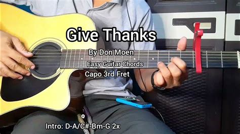 Give Thanks By Don Moen Easy Guitar Chords Tutorial With Lyrics Youtube