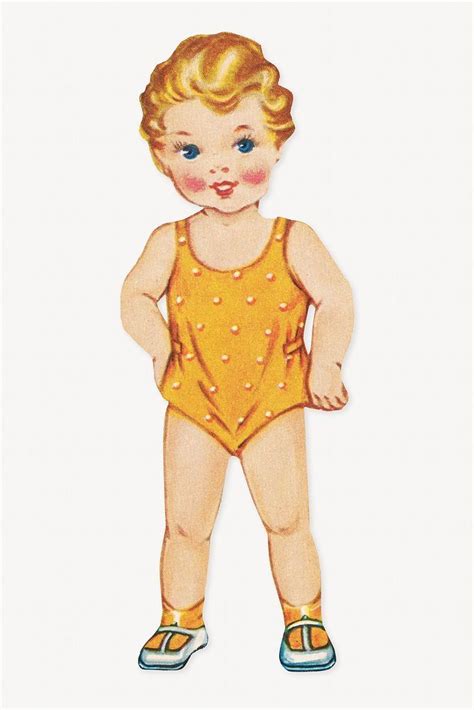 premium image   boy paper doll illustration remixed