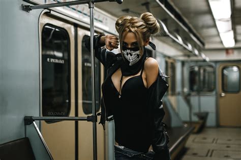 Wallpaper Women Blonde Hairbun Portrait Monokinis Jeans Leather