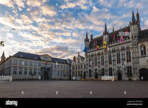 Burg Square With Bruges City Hall And Police Office Located In Brugge
