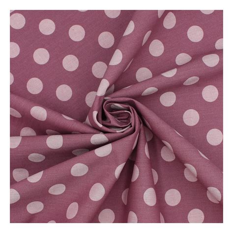 Mauve Hometown Chambray Dots Fabric By The Metre Hobbycraft