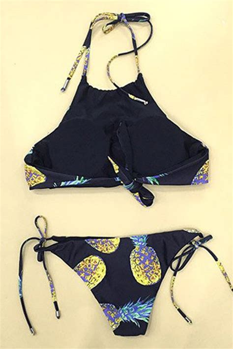 Four Seasons Fruit Pineapple Halter Bikini Set