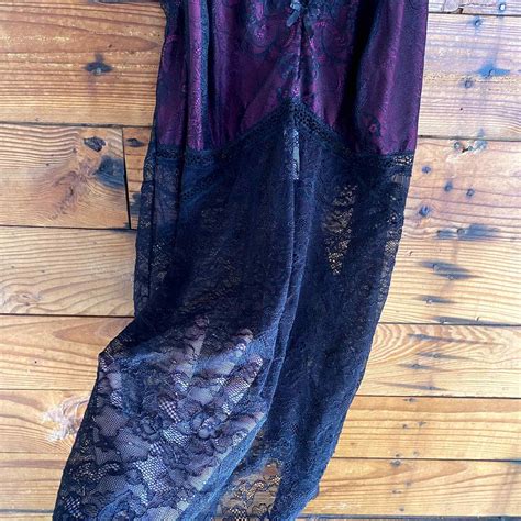 Cacique Lingerie Babydoll Teddy 26 28 Black Sheer Lac Gem