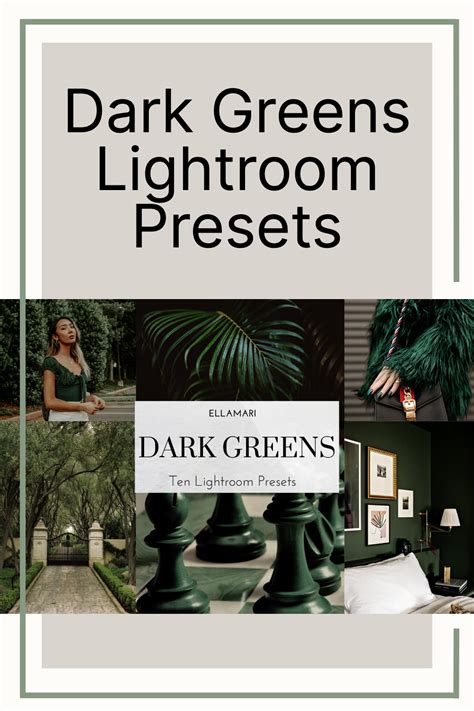 Dark Green Lightroom Mobile And Desktop Presets Influencer Etsy