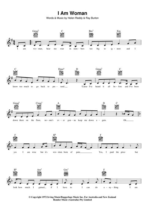 I Am Woman By Helen Reddy Piano Digital Sheet Music Sheet Music Plus