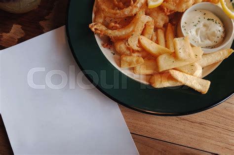 Spicy French Fries With Dip Cream Cheese Stock Image Colourbox