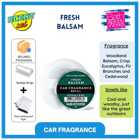 Bath Body Works Bbw Fresh Balsam Car Fragrance Refill Holder Air