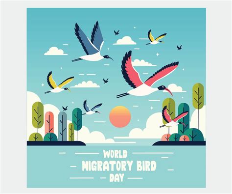 World Migratory Bird Day Vector Illustration Vector Art At