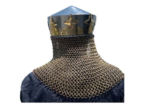 Medieval King Arthur Royal Crown Helmet With Chain Helmet Medieval