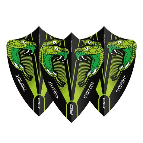 Red Dragon Peter Wright Hardcore Snakebite Freestyle Transparent Green Darts Flights