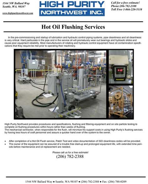 High Velocity And Hydraulic Oil Flushing Services Hot Oil Flushing
