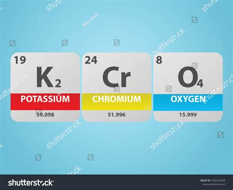 potassium chromate kcro molecule simple molecular stock vector