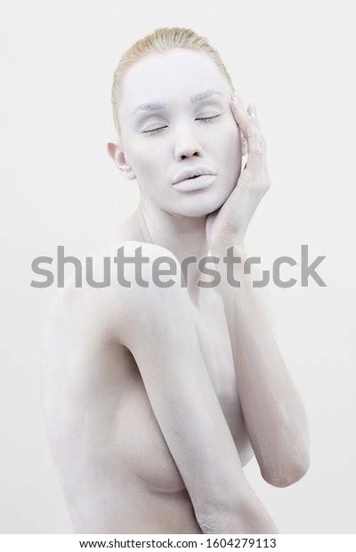 Beautiful Naked Woman White Paint Beautiful Stock Photo Shutterstock