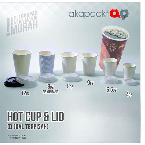 Hot Cup Papper Cup Oz Lid Black White Akapack
