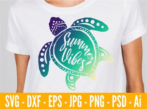 Summer Vibes Svg Sea Turtle Svg Files For Cricut Sea Turtle Etsy Norway