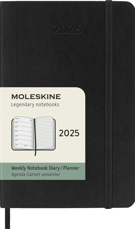 AGENDA MOLESKINE SEMAINIER NOIR GRAND FORMAT 13x21cm COUVERTURE RIGIDE