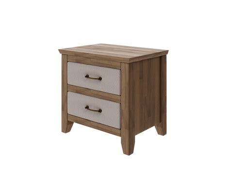 Тумба прикроватная деревянная с двумя ящиками бежевая, антик дуб Vester ...