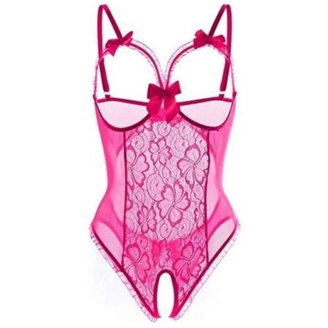 Lingerie Dentelle Femme Robe Sexy Coquine Perspective Rose Couleurs Multiples Couleurs