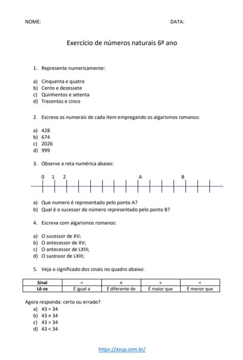 6º ano | Conteúdos de Matemática 6º ano Ensino Fundamental