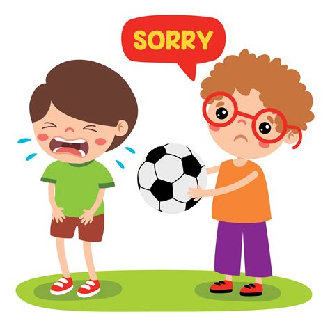 Cartoon Little Kid Saying Sorry 35585053 Vector Art At Vecteezy