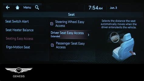 Front Seat Easy Access And Exit Function Genesis Gv70 How To Genesis Usa Youtube