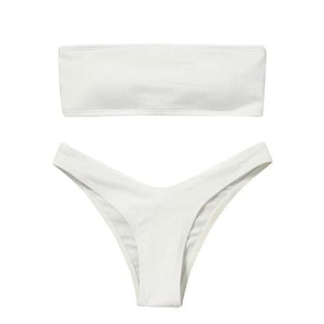 Maillot De Bain Deux Pièces Bikini Taille Haute WUY210219675WHM oneritea06 White Cdiscount