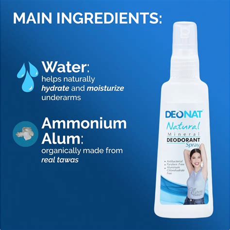 Deonat Natural Mineral Deodorant Spray 100ml | Filipino Underarm Spray ...