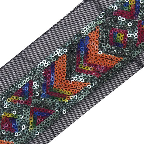 Yard Mix Beaded Sequin Mesh Lace Trim Applique Embroidery Tape Lace