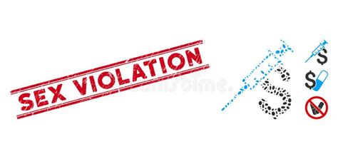 Grunge Sex Violation Line Seal And Mosaic Drug Business Icon Stock Illustration Illustration