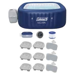 Aleko Person Jet Inflatable Hot Tub With Cover Htisq Brwh Hd The Home Depot