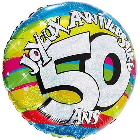 Balh Ballon Anniversaire Ans Holographique Aluminium Cm