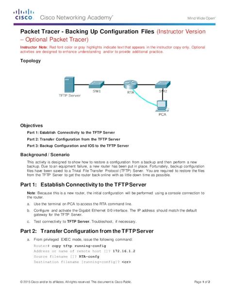 PDF Packet Tracer Backing Up Configuration Files Packet Tracer