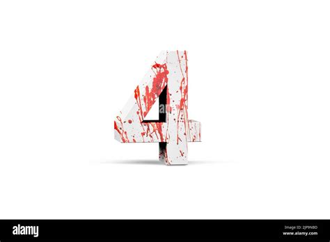 Bloody Digit Three Dimensional Number With Texture From Blood On
