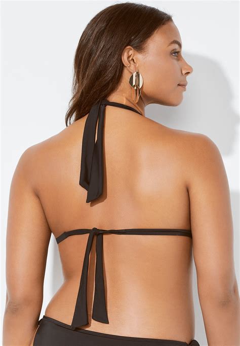 Stylish Elite Triangle Bikini Top Stripe Roaman S