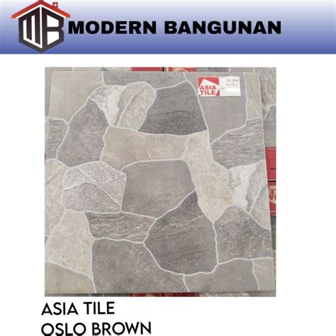 Jual Keramik Lantai 40x40 Asia Tile Oslo Brown Grey Kw1 Shopee Indonesia