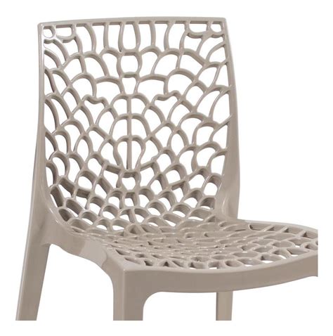 Cadeira Gruvyer Cozinha Jantar Alto Brilho Higlopp Nude Parcelamento Sem Juros